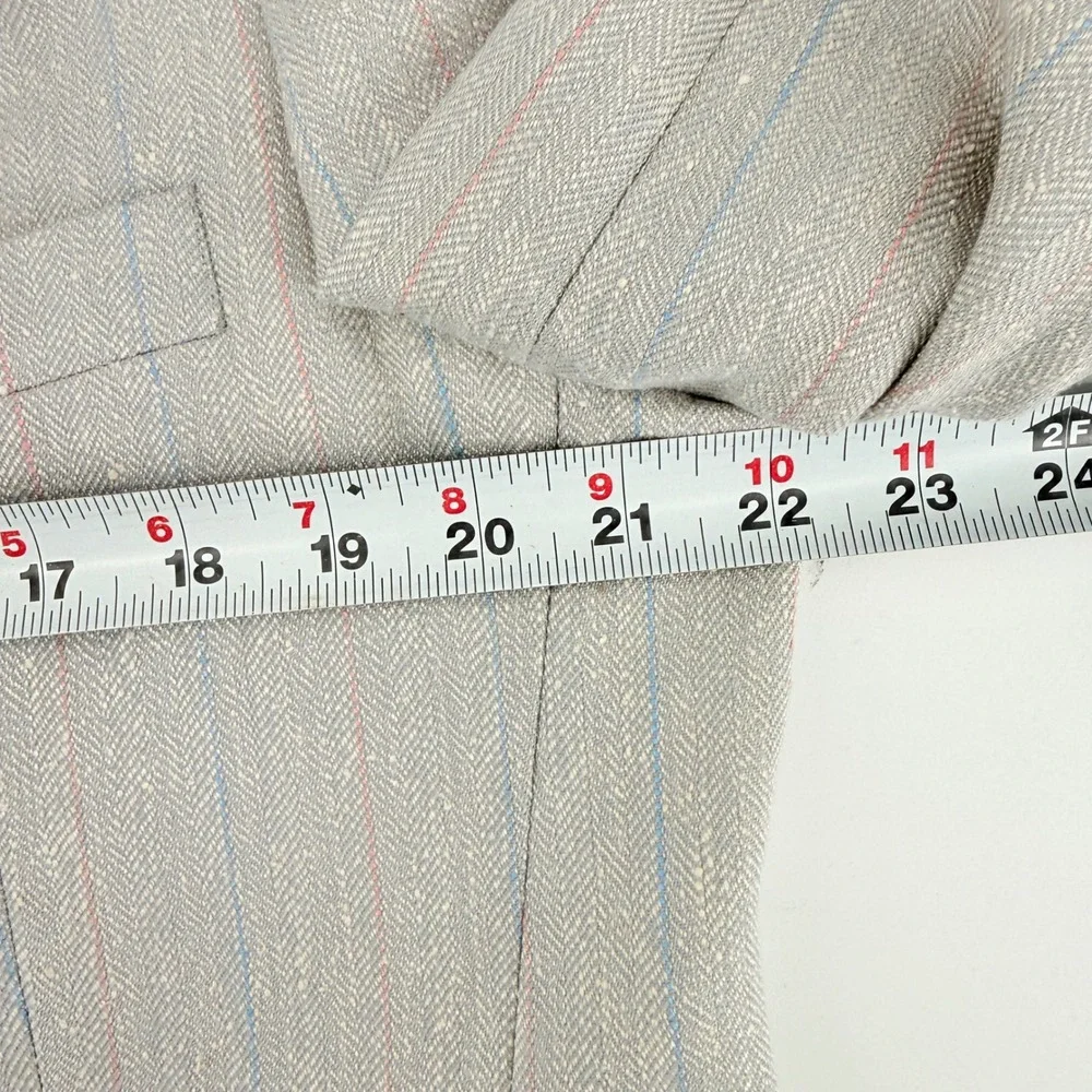 Beautiful Vtg Mens Gray Pinstripe Blazer Two Button Sport Coat USA‎ 44R